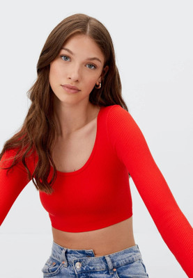Redamancii Casual Self Design Women Red Top