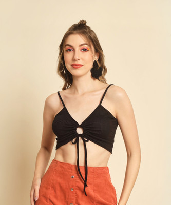 TANDUL Casual Solid Women Black Top