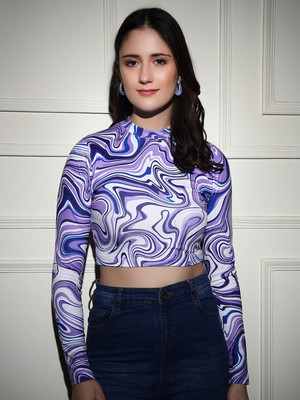 TANDUL Casual Printed Women Purple Top