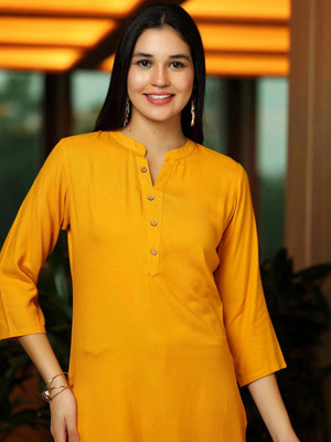 AARTI FASHION Casual Solid Women Yellow Top