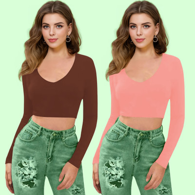 NAVYANKAA Casual Solid Women Pink Top