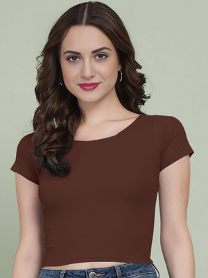Kashonaa Casual Solid Women Brown Top