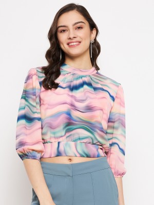 MADAME Casual Tie & Dye Women Pink Top