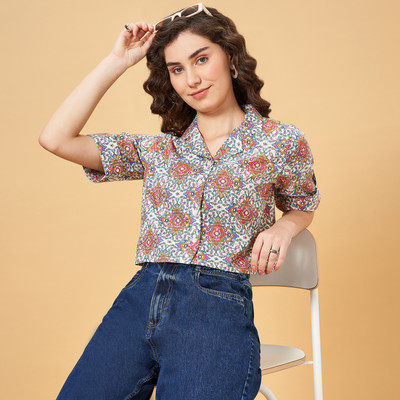 YU by Pantaloons Casual Printed Women Multicolor Top