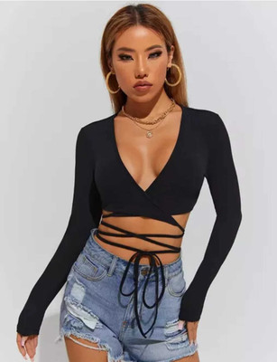 GOULFASHION Formal Self Design Women Black Top