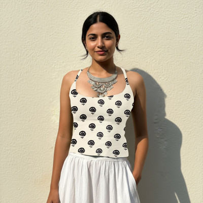 Aahwan Casual Printed Women White Top