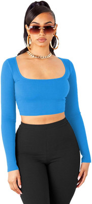 jovo Party Self Design Women Light Blue Top