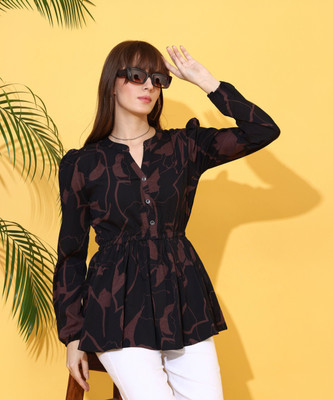 Sheetal Associates Casual Printed Women Black, Brown Top
