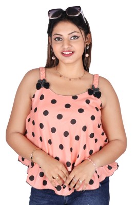 SUMITA CREATION Party Polka Print Women Orange Top