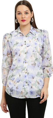 FASHIONS 360 Casual Floral Print Women Blue Top