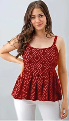 Radhegovind Creaton Party Ethnic Motifs Women Red Top