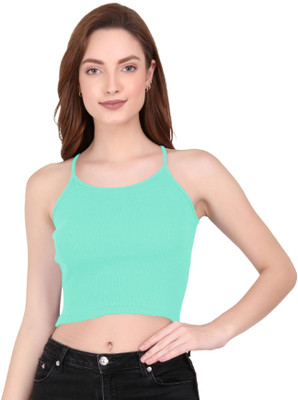 THE BLAZZE Casual Solid Women Light Green Top