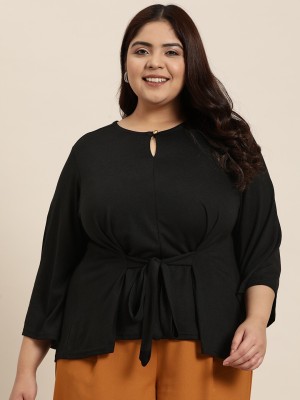 Sztori Casual Solid Women Black Top