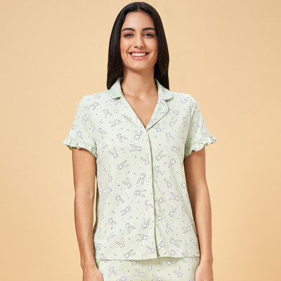 Dreamz by Pantaloons Casual Printed Women Light Green, Blue, White Top