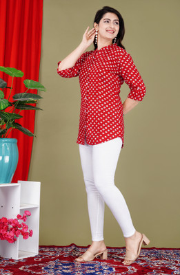 HouseOfCommon Casual Printed Women Maroon Top