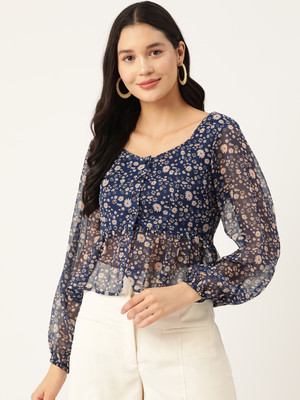 Rue Collection Casual Printed Women Multicolor Top