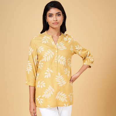 Akkriti by Pantaloons Casual Printed Women Yellow Top
