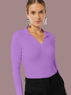 Kashonaa Casual Self Design Women Purple Top