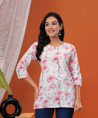 Kasooti Party Floral Print Women Multicolor Top