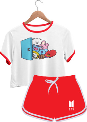 Pinklips Shopping Casual Printed Women White, Red Top