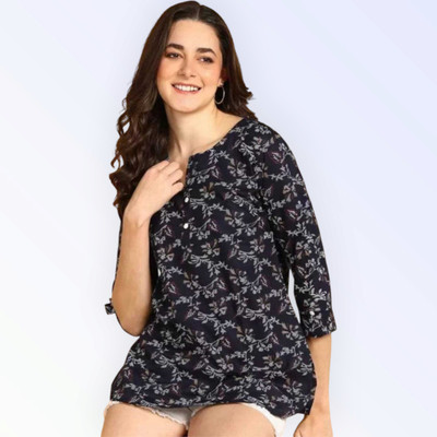 KALLAXI Casual Self Design Women Multicolor Top