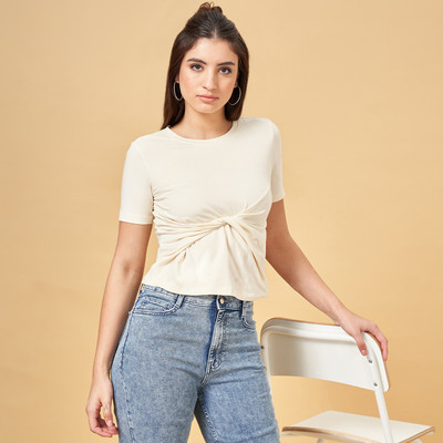 SF Jeans by Pantaloons Casual Solid Women White Top