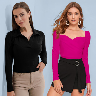 Dream Beauty Fashion Casual Solid Women Pink Top