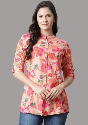 Elegance enterprise Casual Printed Women Beige Top