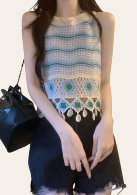 Laxmi Empire Casual Embroidered Women Blue Top