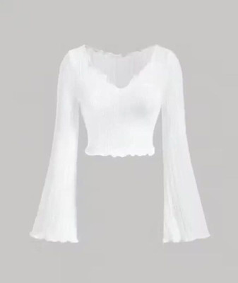 Sovi fashion Casual Self Design Women White Top