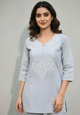 NOMANI FASHION Formal Embroidered Women Grey Top