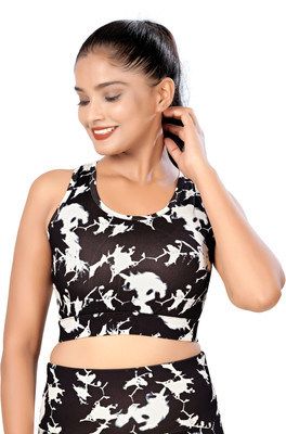 POOJARAN Casual Printed Women Black, White Top
