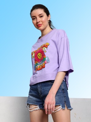 ATHENA Casual Printed Women Purple Top