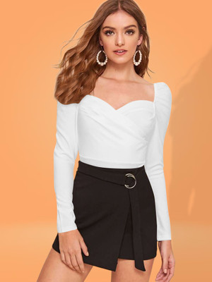 Maheshvi Casual Solid Women White Top