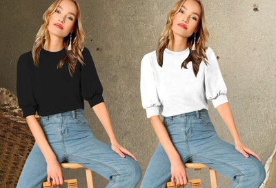 Dream Beauty Fashion Casual Solid Women Black Top