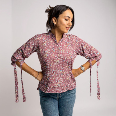 GROMint Casual Floral Print Women Pink Top