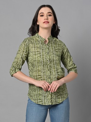 Vastraa Fusion Casual Printed Women Green, White, Light Green Top