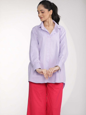 LetsDressUp Casual Printed Women Light Blue Top