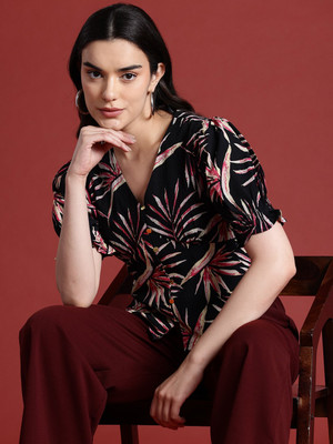 all about you Casual Printed Women Blue Top