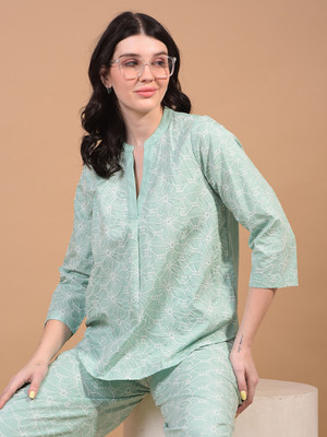 CRIMSOUNE CLUB Casual Embroidered Women Green Top