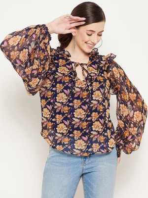 BITTERLIME Casual Printed Women Multicolor Top