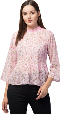 Avyola Casual Printed Women Pink Top
