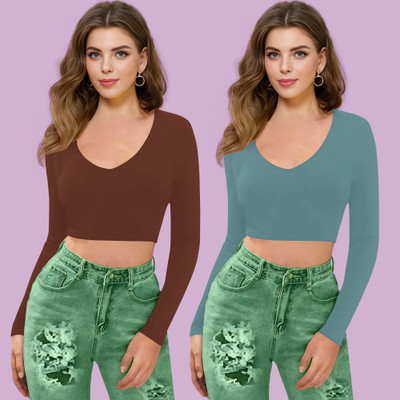 Dream Beauty Fashion Casual Solid Women Light Blue Top