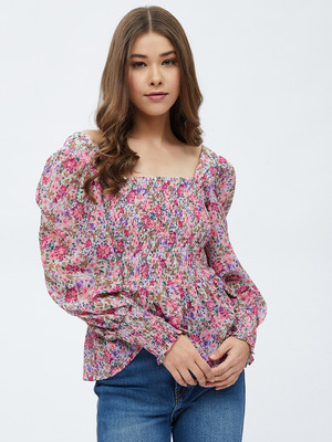 HARPA Casual Floral Print Women Multicolor Top
