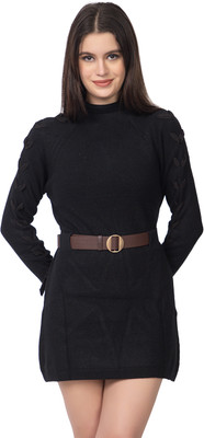 LORY Casual Self Design Women Black Top