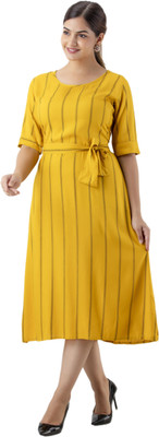 DMP FASHION Flared/A-line Gown(Yellow)
