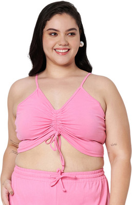 BRINNS Casual Solid Women Pink Top