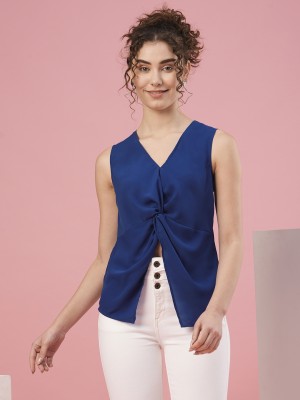 Globus Casual Solid Women Blue Top