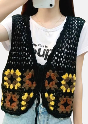 Emprace Casual Solid Women Black Top