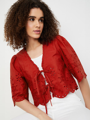 MAX Casual Printed Women Orange Top